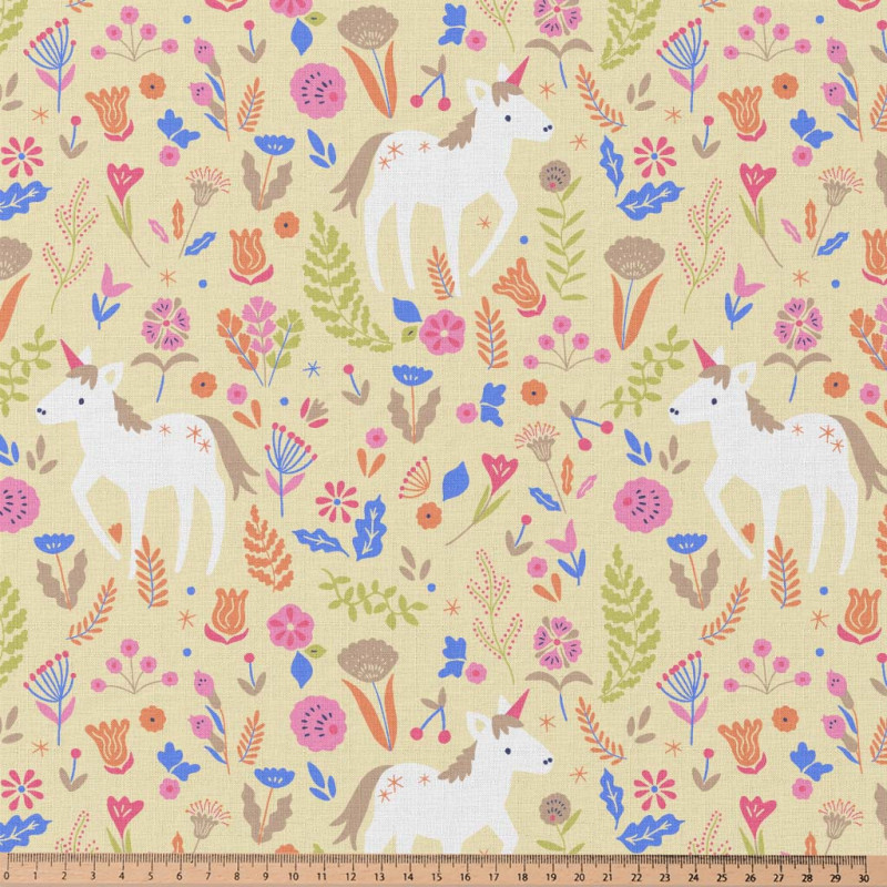 Algodón resinado JOLICORN Amarillo / Rosa